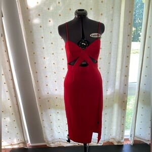 Red Jay Godfrey cutout dress with slit